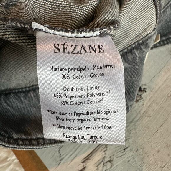 Sezane Maxime Belted Exposed Button Fly Jeans Gray Size FR 38 US 6 - Picture 4 of 15